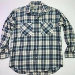 Texwood Plaid Flannel Botton Up Shirt Size Medium